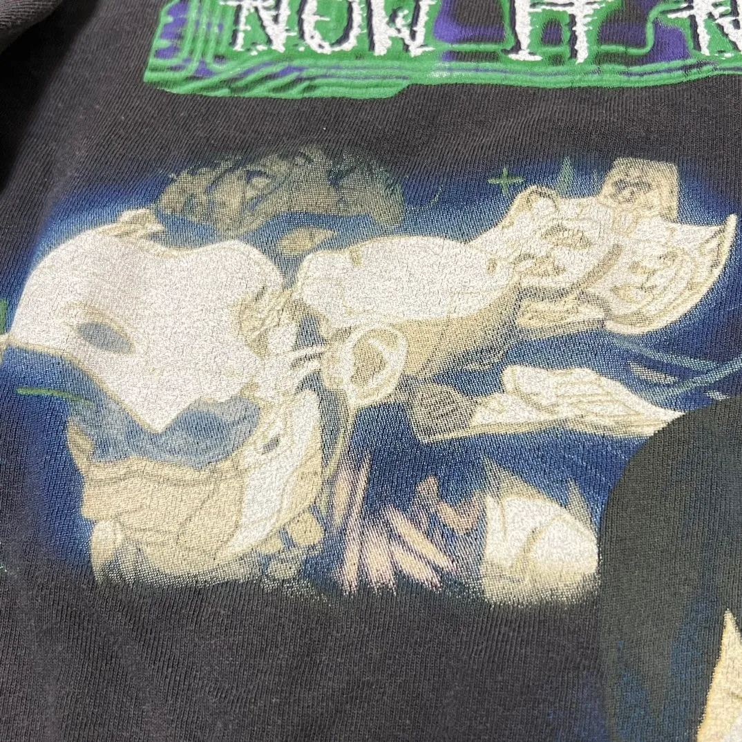 More details SAINT Mxxxxxx × GHOST IN THE SHELL Ghost in the Shell GS_LS TEE/GITS/BLK Big IP Ghost in the Shell joint model Motoko Kusanagi takes a bath Retro distressed long sleeves with holes Washed black S-XL